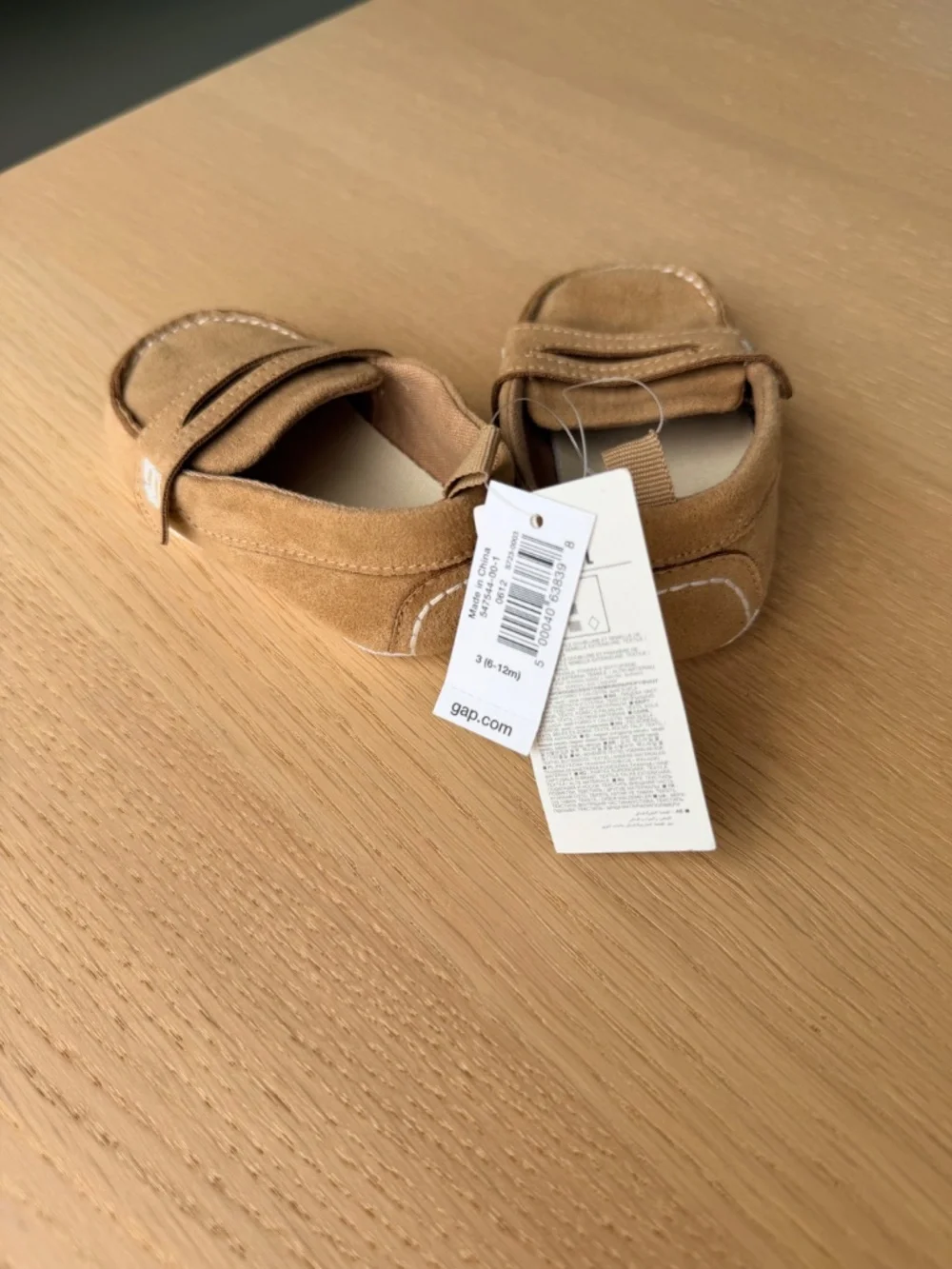 Baby Gap tan faux suede penny loafers- 6-12 months